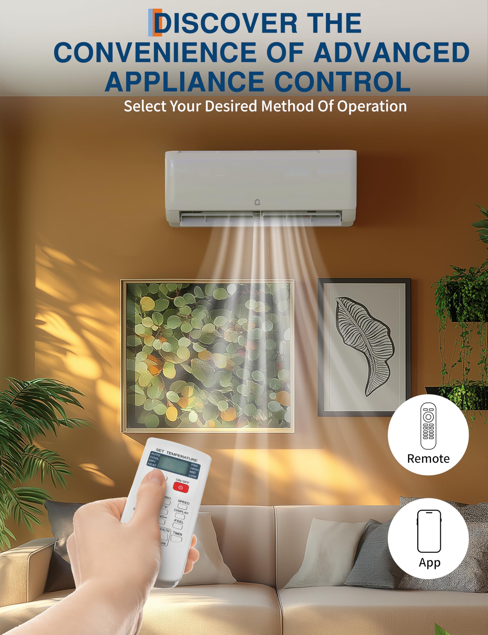 GarveeTech 9000 BTU Mini Split Air Conditioner,18.5 SEER2 Ductless Inverter AC w/ 230V, Cool Up to 450 Sq. Ft with Heat Pump System, Compatible with Alexa, White - Image 5